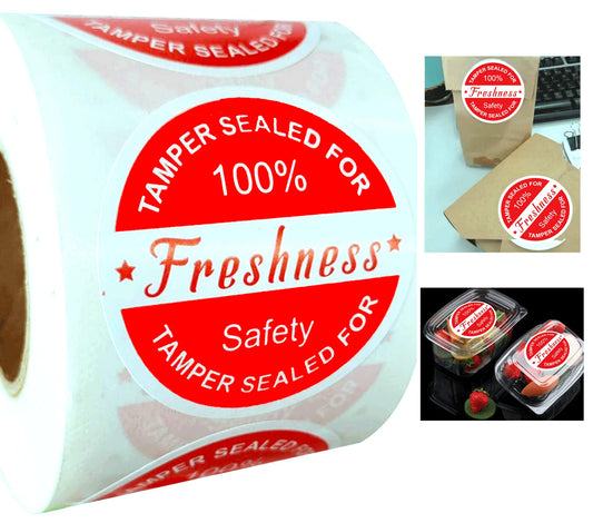 Well Tile Food Delivery Tamper Evident Stickers Safe Secure Tamper Sealed for Freshness Labels - 2 Inch Tamper-Proof Stickers for Safe Food Delivery 500 Pcs
