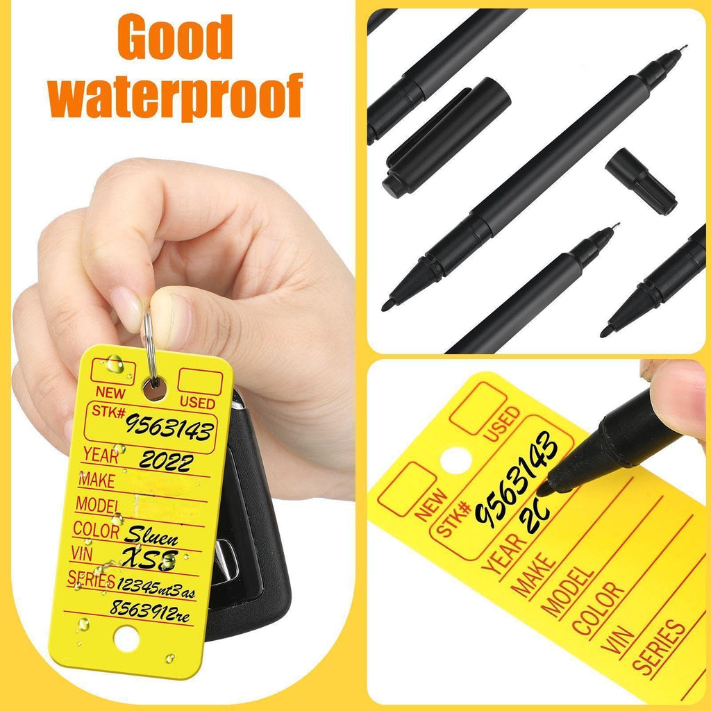 Gersoniel 500 Pcs Key Tags with Labels Rings Car Dealership,Yellow Yellow