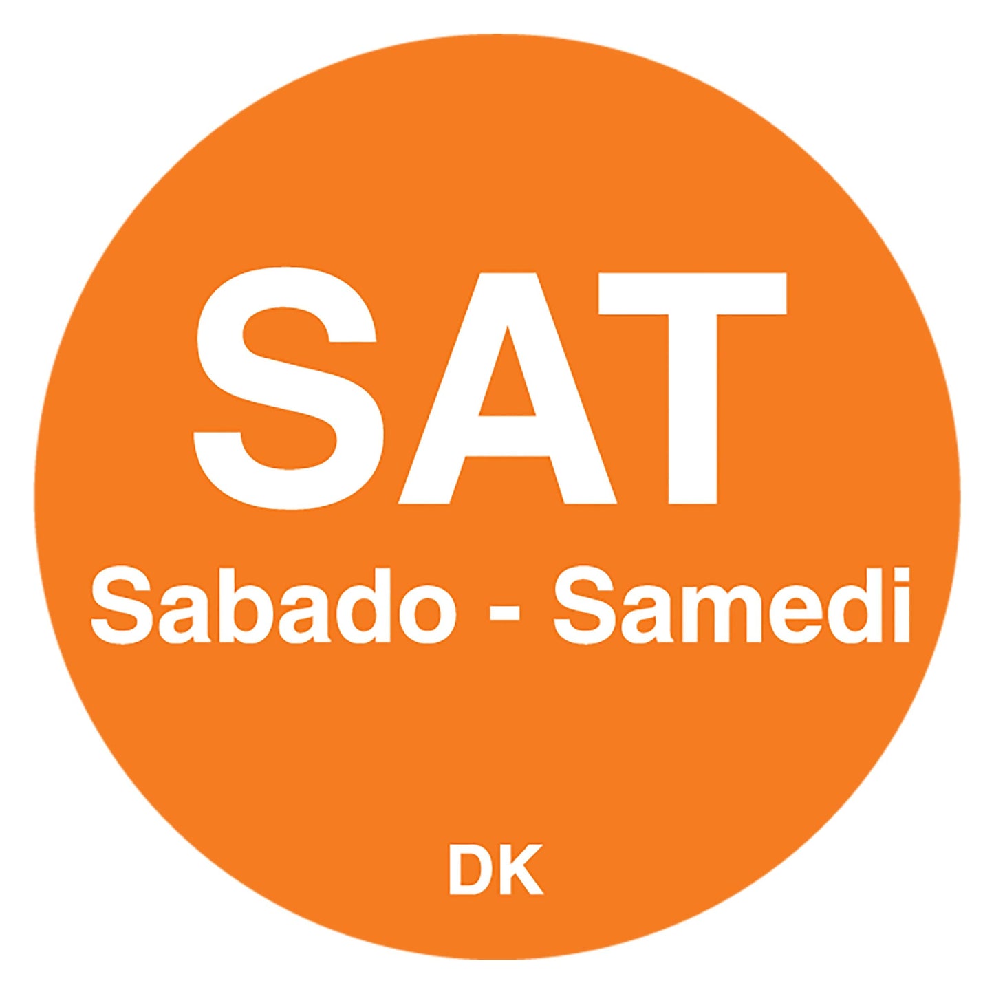 DayMark Day of the Week Permanent Label, Saturday, 3/4" Circle, Orange (Roll of 2000) 1 Count (Pack of 2000)