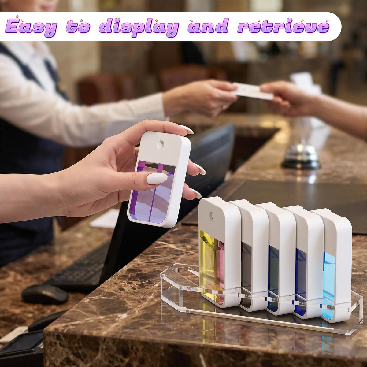Display Stand for 6 Touchland Hand Sanitizer Spray, Storage Holder(Clear) Clear