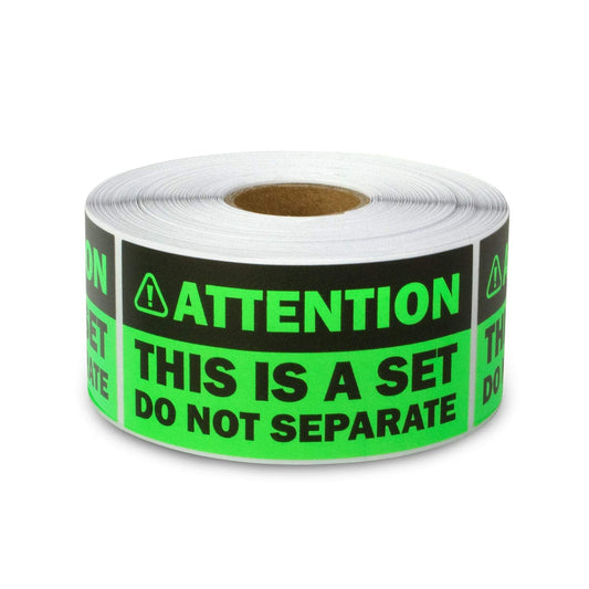 This is a Set Stickers (Small) - 1.5" x 3" Bright Neon Green Do Not Separate Labels Sold as Set Do Not Separate Bundles Shipping Together FBA Stickers Packing Labels - 300pcs 300 Labels