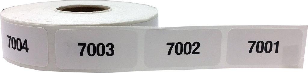 Consecutive Number Labels Bulk Pack Numbers 1 Through 10,000 White/Black .75 x 1.5 Rectangle Small Number Stickers for Inventory