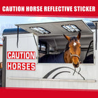 4 Pcs Caution Horses Trailer Decals, Reflective Warning Stickers