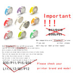 12Rolls D30 Label Tape P15 Thermal Label Stickers 15x30mm Paper Multicolor