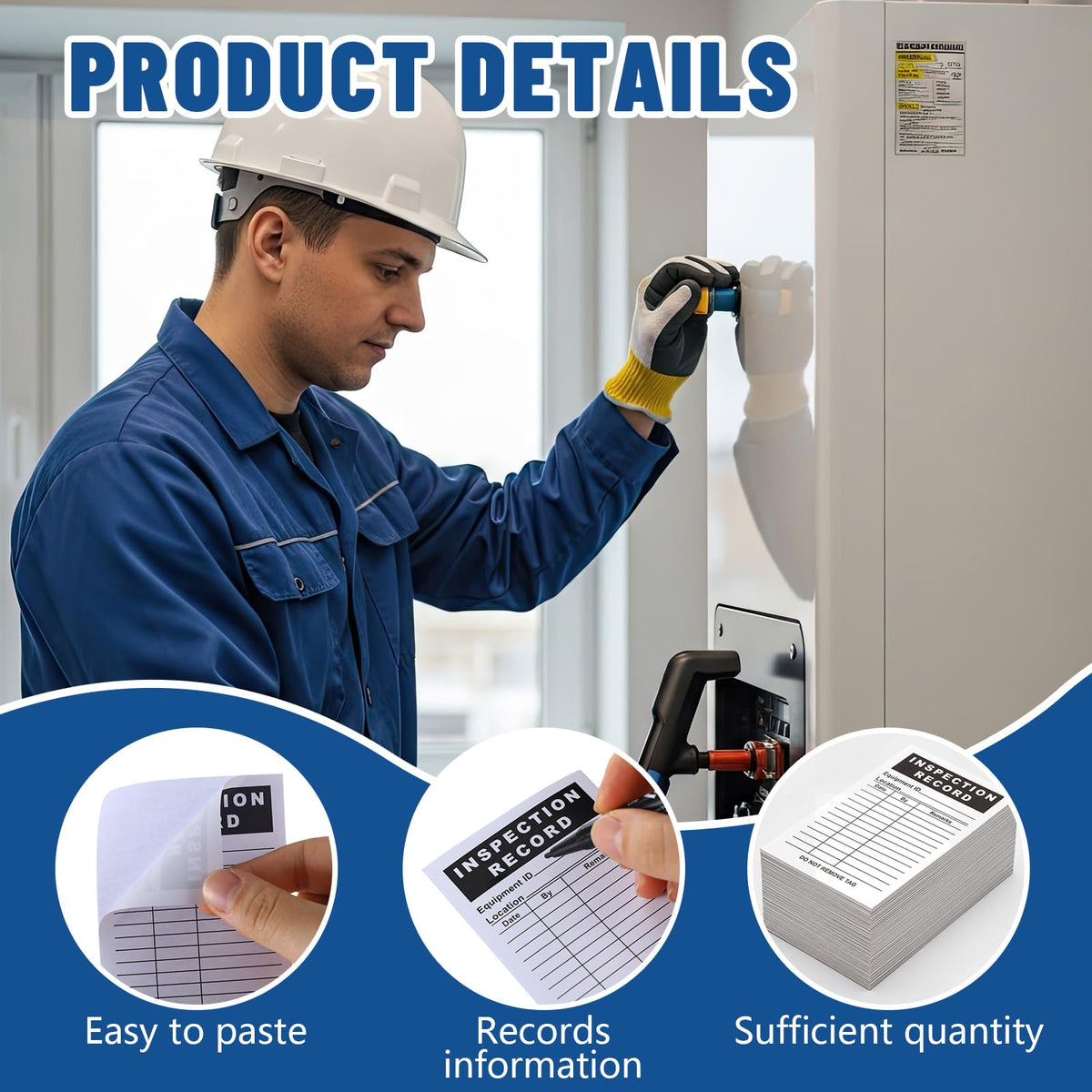Dunzoom 500 Pack Inspection Record Labels, 5"x 3"