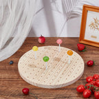 PH PandaHall 90 Holes Wooden Skewer Holder Food Display Stand Kabobs Appetizer Displays Round Fruit Skewers Board Dessert Lollipop Holder for Parties Birthday Barbecues Cocktai Picnic Catering