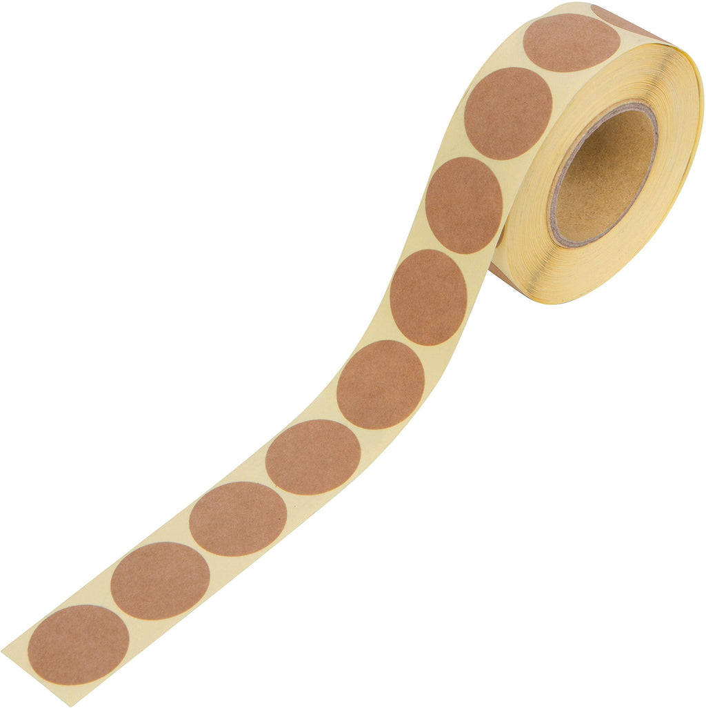 Camp Galaxy 1 Inch Natural Brown Kraft Stickers, 1000 Total