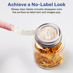 Avery® Glossy Clear Lollipop Labels, Sure Feed® Technology, 1" x 4", 80 Glossy Clear Labels, Print-to-The-Edge, Laser/Inkjet Printable 80 labels