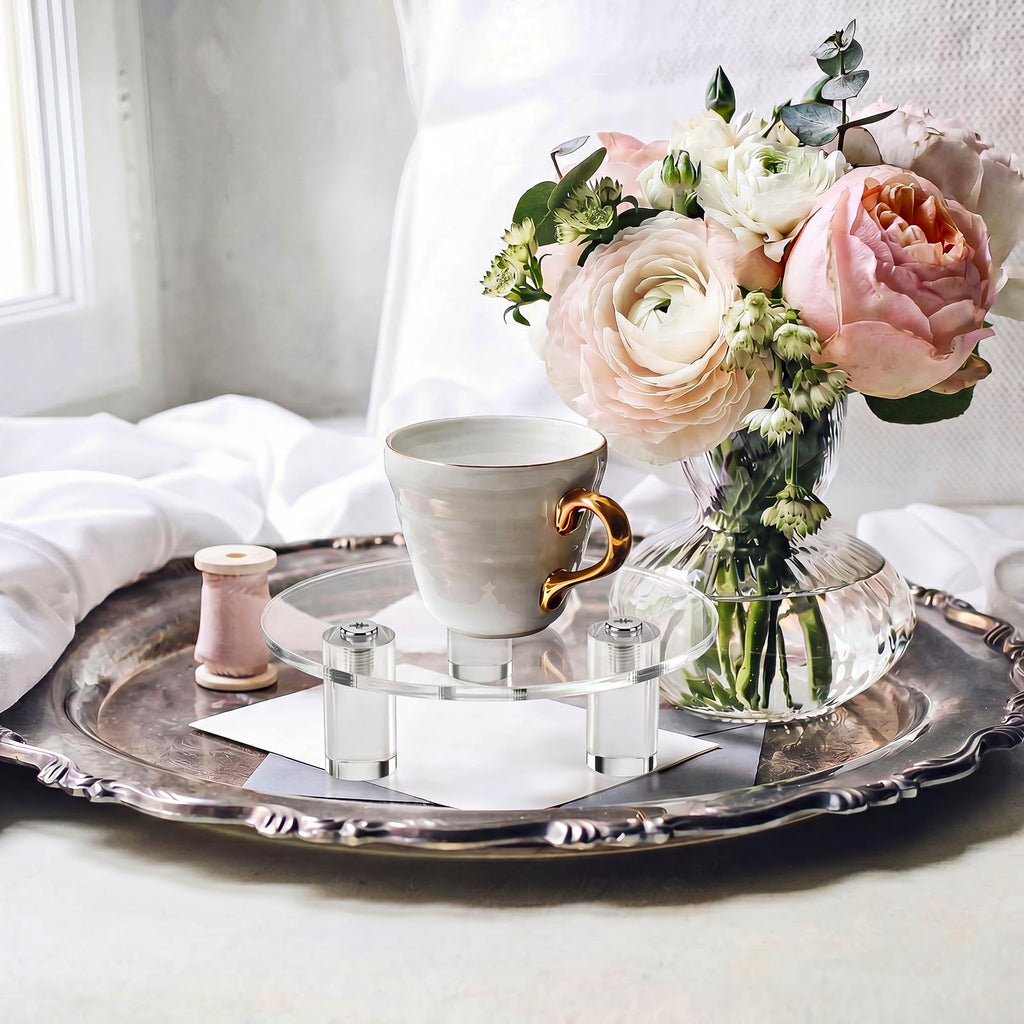 Lineshading 3 Pcs Round Acrylic Display Riser Clear (9'', 11'', 13'') 9'',11'',13''
