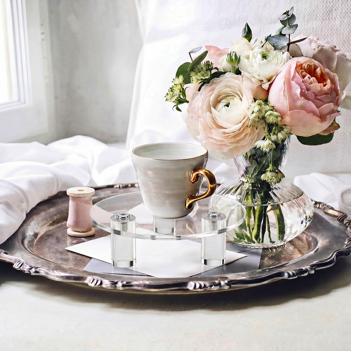 Lineshading 3 Pcs Round Acrylic Display Riser Clear (9'', 11'', 13'') 9'',11'',13''