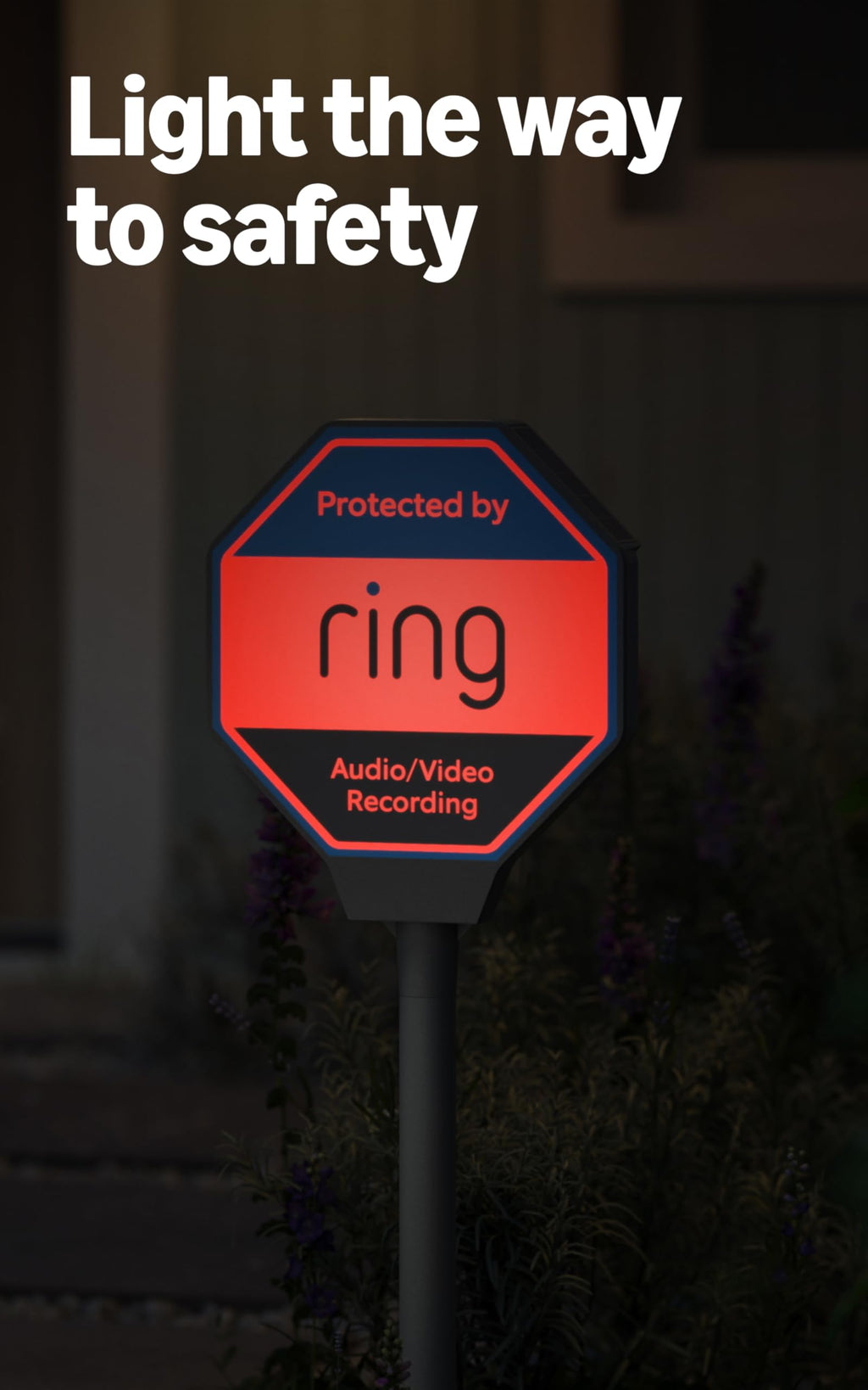 Ring Beacon — Help deter crime 24/7, Solar Security Sign, works on Amazon Sidewalk, solar powered