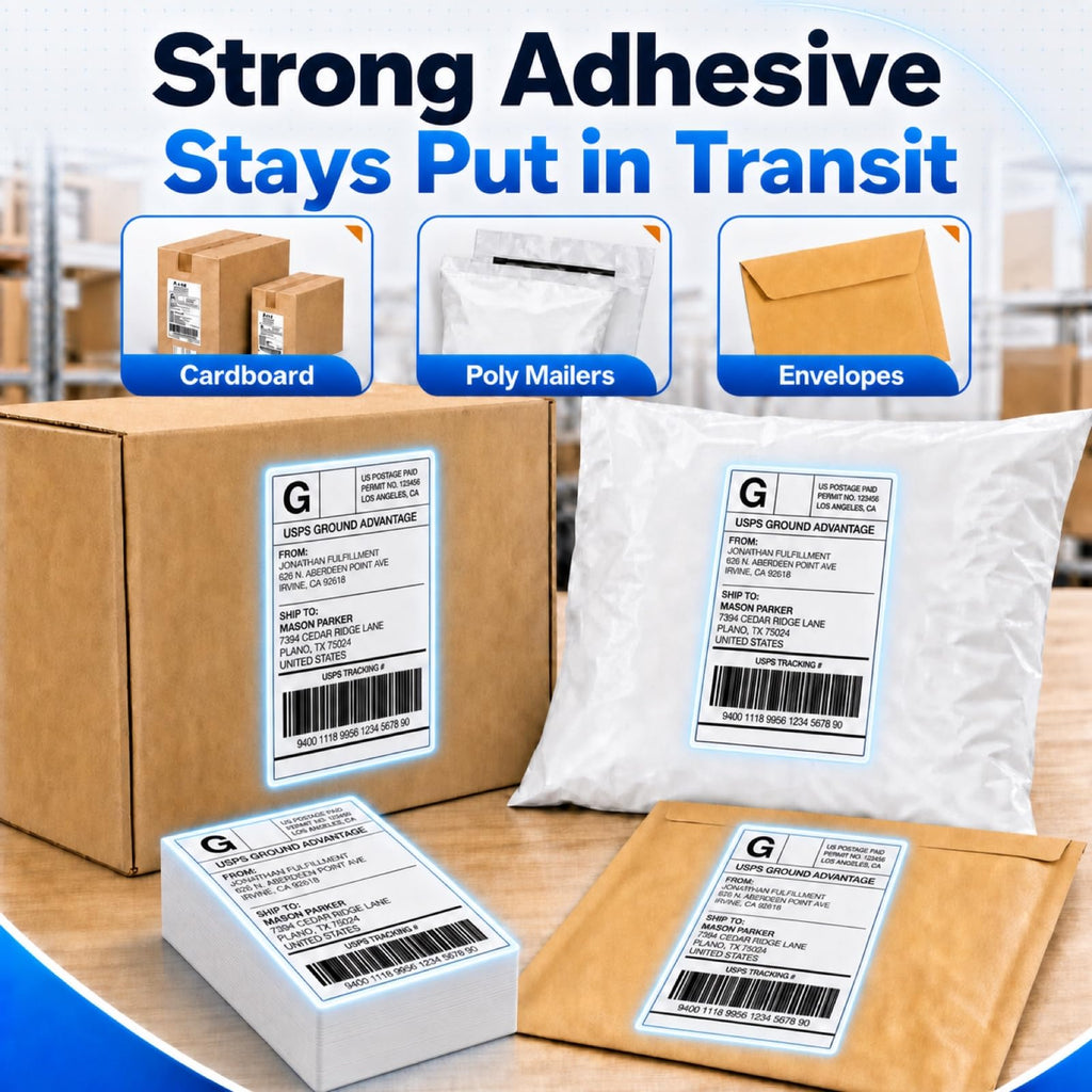 4x6 Thermal Shipping Labels, Fanfold Thermal Labels,500 labels 500 Count
