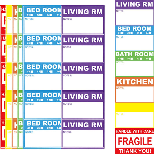 390PCS Home Moving Labels with Fragile Stickers, for Shipping, Moving Boxes, Moving Supplies and Labels Large 390.0