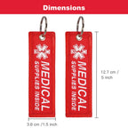 MEDMAX 8 Pack Emergency Medical Cards with 2 Pack Double Sided Medical Supplies Inside Luggage Tag, Red