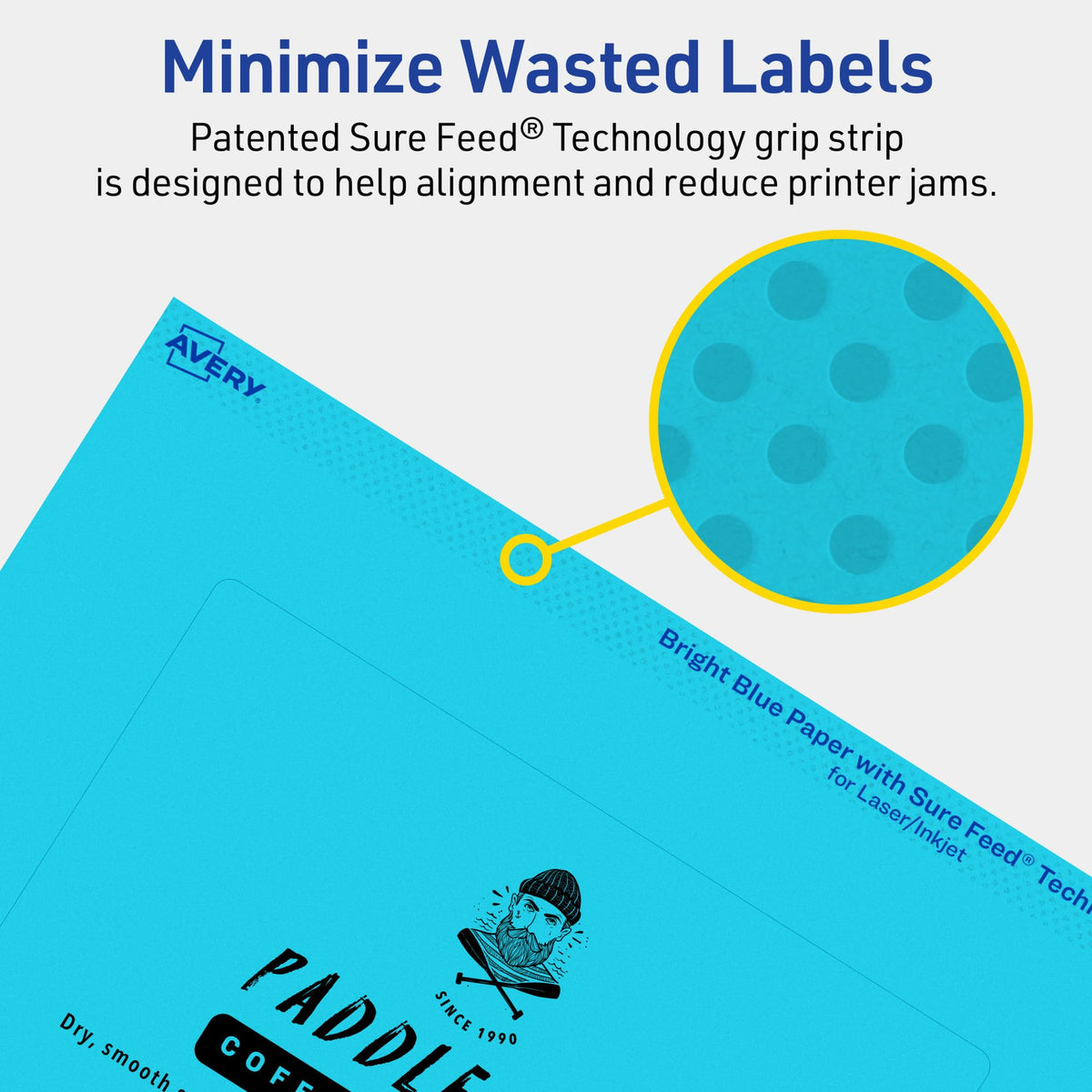 Avery Printable Rectangle Labels, Sure Feed Technology, 4" x 6", Bright Blue Labels, Print-to-The-Edge, Laser/Inkjet Printable, 40 Total, Great for Shipping and Packaging 40 labels