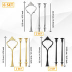 6 Pack 3 Tier Cake Stand Hardware Tiered Dessert Tray Plate Hardware Kit
