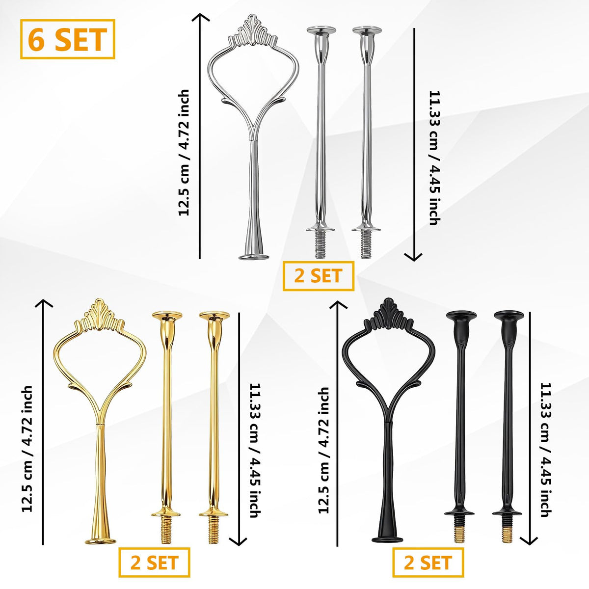 6 Pack 3 Tier Cake Stand Hardware Tiered Dessert Tray Plate Hardware Kit