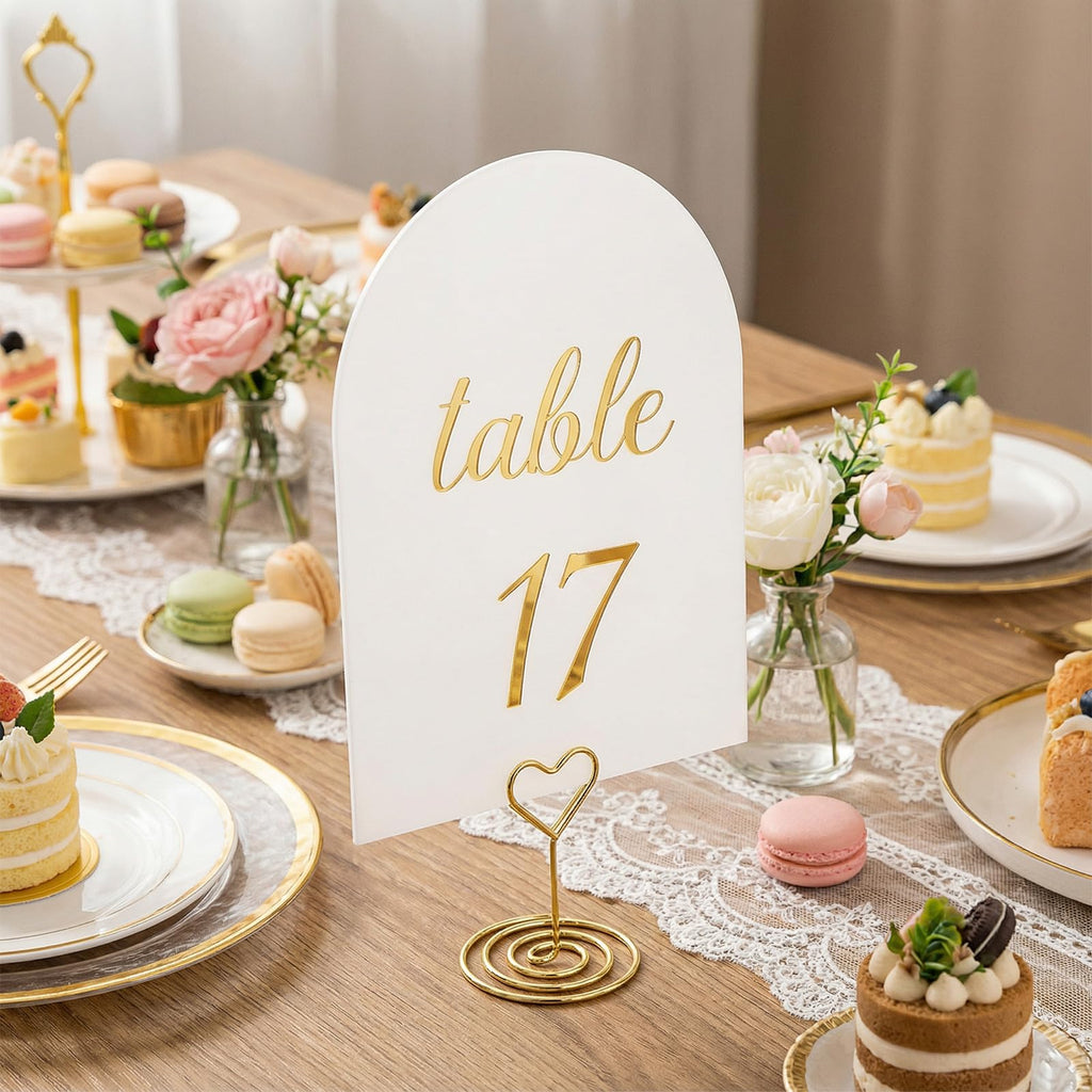 Table Numbers 1-20, Gold Wedding Table Numbers with Head-Table