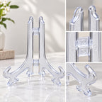 Clear Plate Stands for Display, 8 Inch (20 cm), 4 Pcs