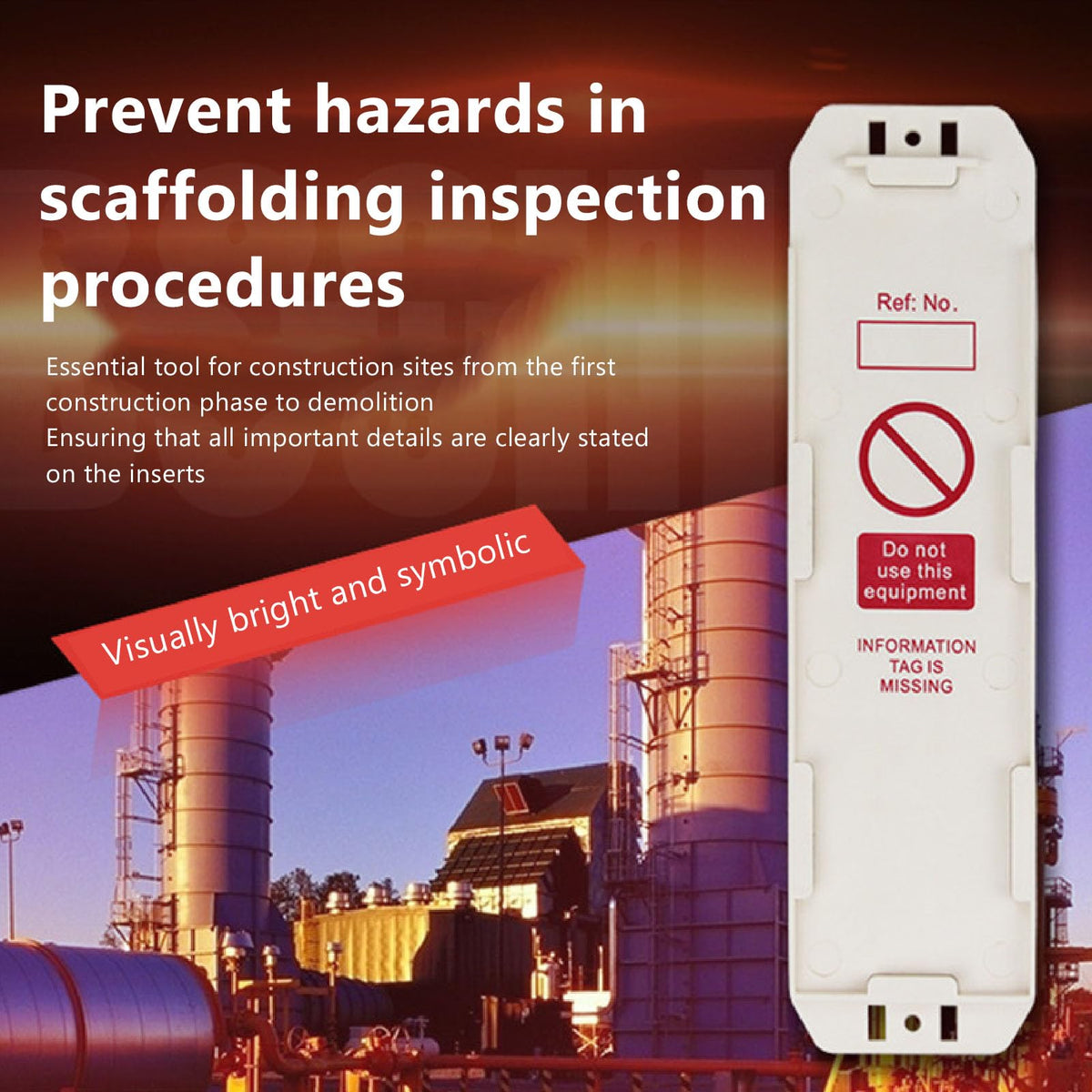 Scaffold Safety Inspection Tag Do Not Use Tag 10Pcs Scaffold Status Holder for Construction Maintenance