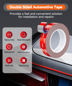 Heavy Duty Permanent Bond Double Sided Tape, Heat Resistant 2-Rolls 5/8" / 15mm Width