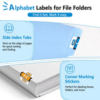 1512 Pcs Alphabet Labels for File Folders A to Z Labels File Organization A to Z Set with File Box 221