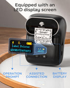 Phomemo M110 Label Maker with 3 Tapes, Bluetooth Portable Thermal Printer Black 1 Printer + 3 Roll Labels