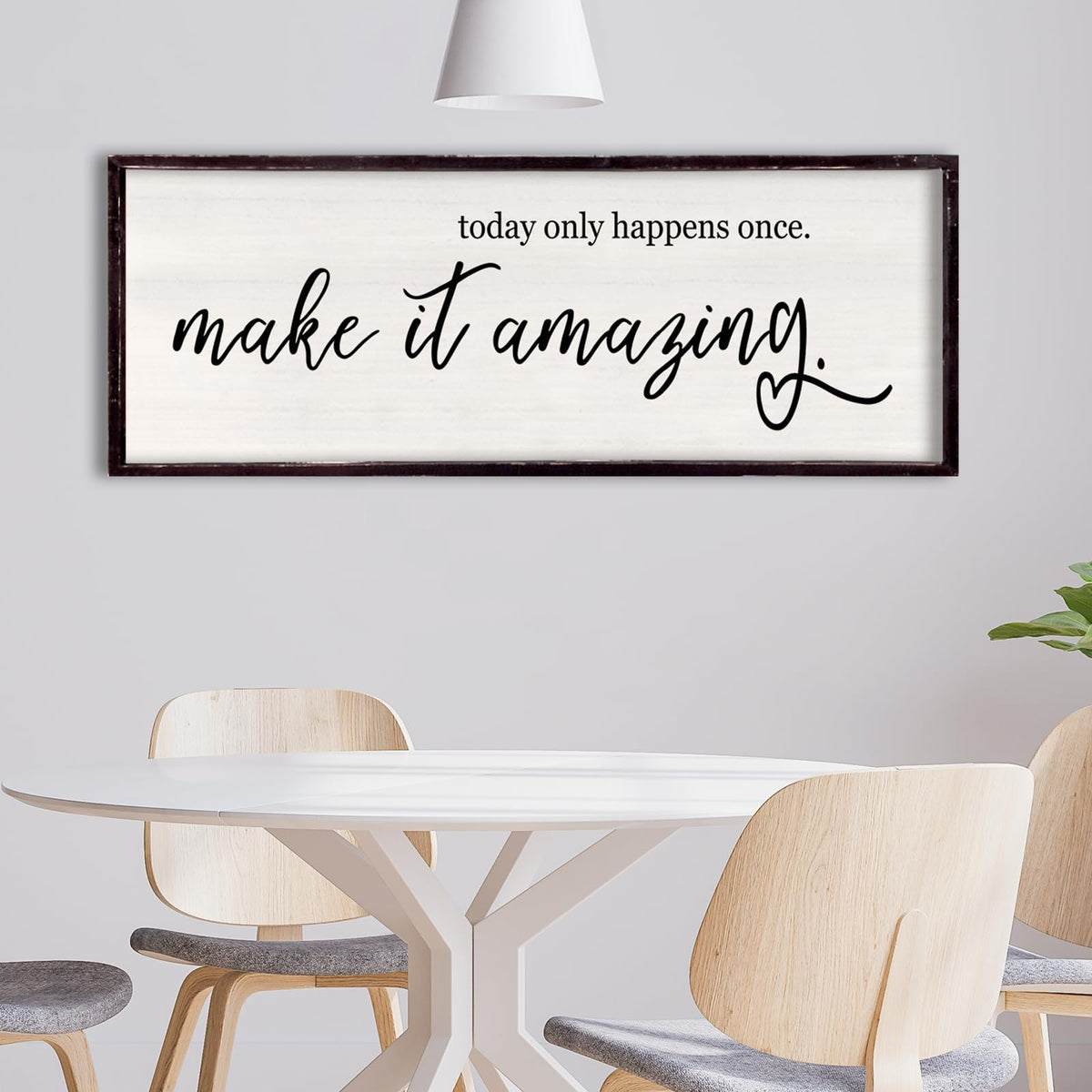 Foutcheou Today Only Happens Once Make It Amazing Sign 32''×12'' Black Today Only wall decor-Black 32"L x 12"W
