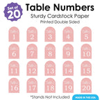 Big Dot of Happiness Wedding Hearts Pink Table Numbers, Engagement and Anniversary Party Decor, Wedding Centerpieces, Double-Sided 5 x 7 inches Cards, Table Numbers - 1-20
