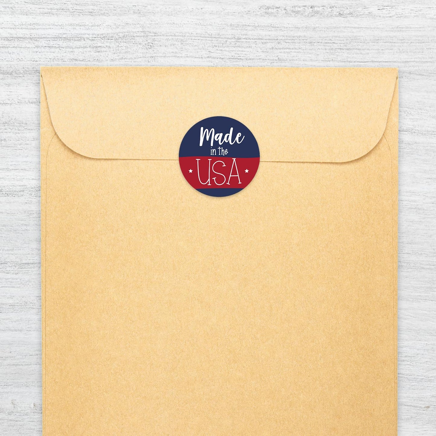 Cute Made in The USA Stickers/Red White and Blue Design/Roll of 500 American Circle Labels/Patriotic 1.5" Small Business Stickers