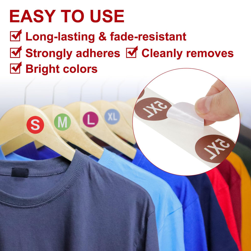 PATIKIL Clothing Size Stickers 1 Inch XL Size T-Shirt Labels,Black Black