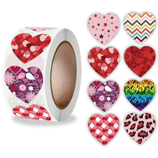 500Pcs Valentines Stickers, Valentines Day Decorations Valentines Day Heart Stickers Envelopes DIY Labels for Kids & Adults Valentines Day Decor Anniversaries Wedding Home School Party Supplies 03