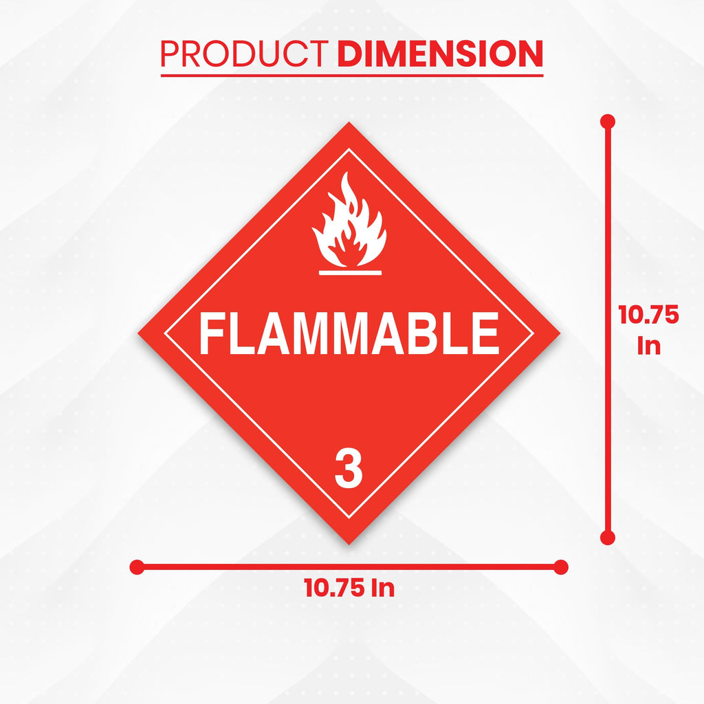 15 x Flammable Stickers and Decals | Flammable Sign | Placard Sticker | Inhalation Hazard Placard | Self-adhesive, UV-resistant, Water-proof Hazard Stickers