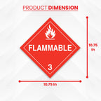 15 x Flammable Stickers and Decals | Flammable Sign | Placard Sticker | Inhalation Hazard Placard | Self-adhesive, UV-resistant, Water-proof Hazard Stickers