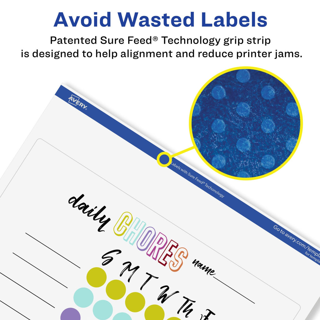 Avery® Glossy Clear Square Labels, Sure Feed® Technology, 8" x 8", 10 Glossy Clear Labels, Laser/Inkjet Printable 10 labels