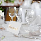 Reserved Table Signs for Wedding 20 Pack Elegant Gold Place Cards 3x4