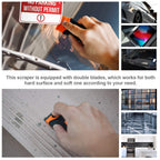 Kapoua double edge razor blade scraper with 30 replacement blades, circular paint scraper tool for removing labels, decals, and vinyl.