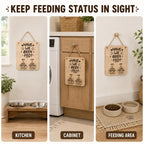 Wooden Pet Feeding Reminder Sign, Have We Been Fed AM PM Tracker