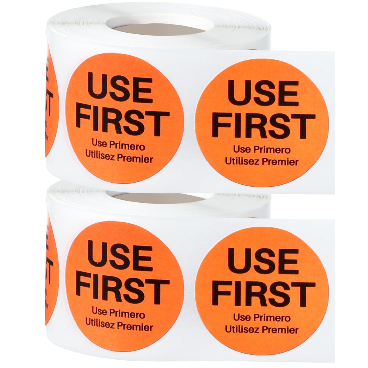 Epakh 1000 Pcs 2 Inch Use First Stickers Food Service Inventory Control Labels for Restaurant Permanent Adhesive Food Labels Circle Dot Paper(Orange) Orange