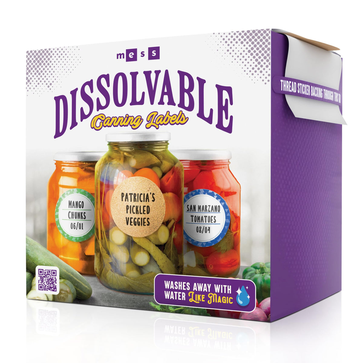 Canning Kit - 1.5" - 2" - Jar Stickers - Dissolvable Canning Labels Round
