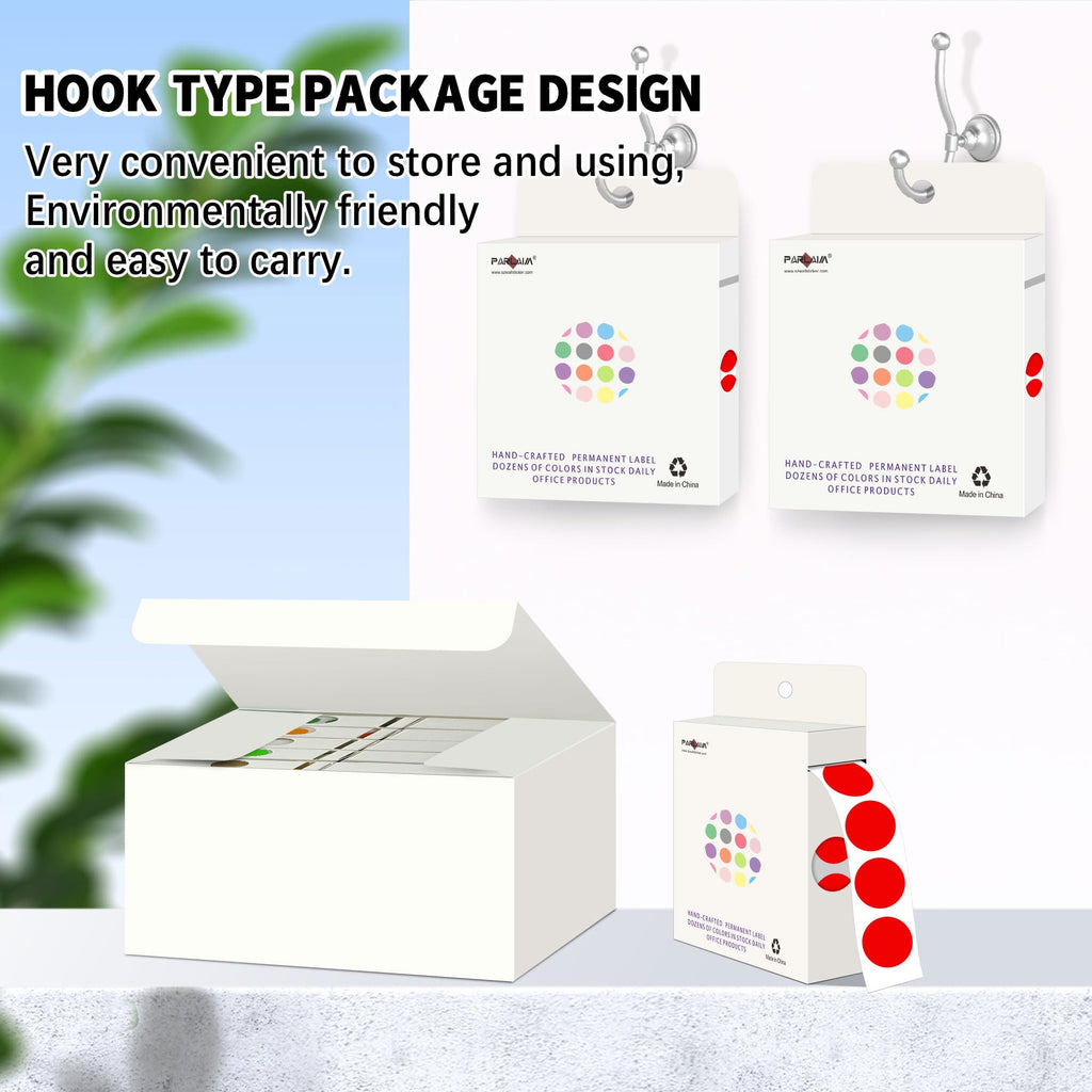 PARLAIM 10000PCS 1/2 Inch Round Color-Code Dot Stickers,Circle Colorful Coding Label Sticker for Home Office(Red) Red 10 Rolls-10000 Pack