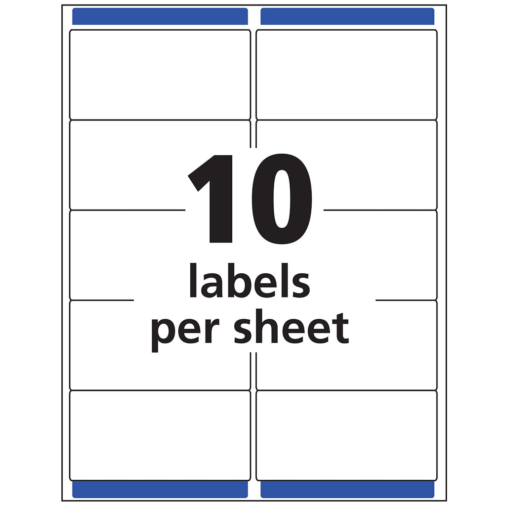 Avery Printable Shipping Labels with Sure Feed, 2" x 4" Customizable Stickers, Matte Clear, 250 Blank Mailing Labels, Great for Mailing, Shipping, and More (8663) 1