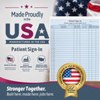 NextDayLabels Patient Sign-in Sheets, 3-Part, Made in USA, Blue, 25 Sets