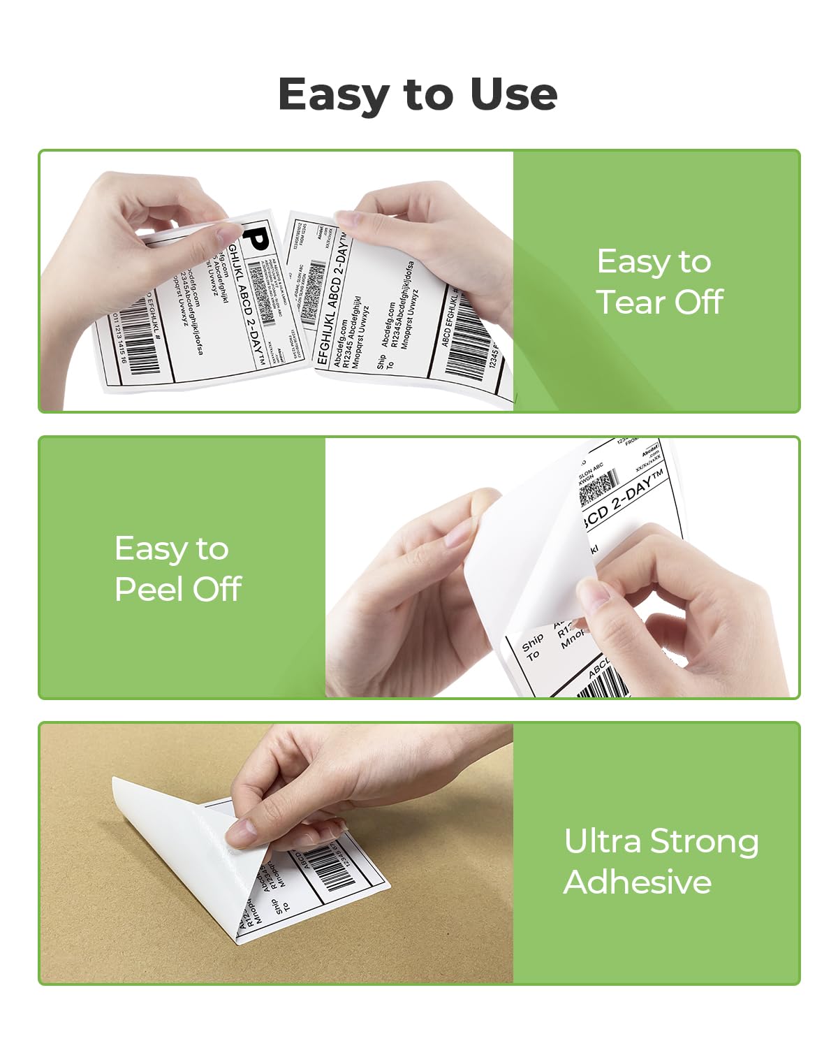 Nelko 4x6 Thermal Labels Fanfold, 500 Shipping Labels for Label Printer