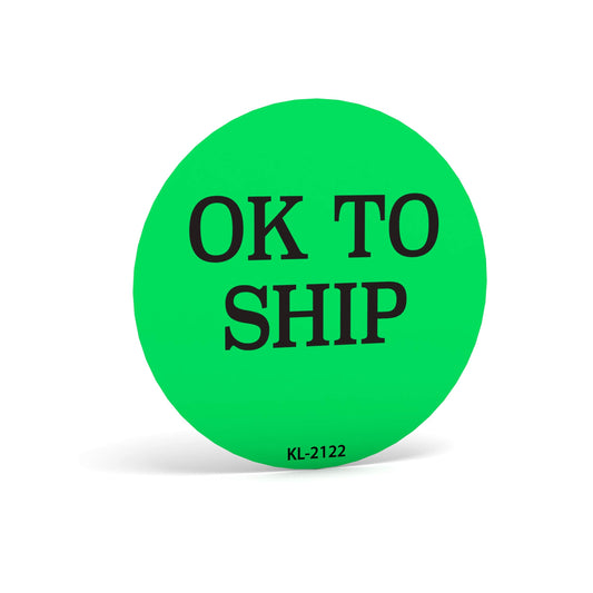 Kenco 2" Circle Inventory Control Stickers for Shipping and Inventory - 500 Permanent Adhesive Labels Per Roll Made in The USA (OK to Ship Green, 1 Pack)