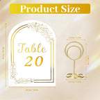Gold Table Numbers 1-20 with Place Card Holders, Table Number Holders