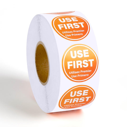 1200Pcs Use First Stickers Food Service Circular Self-Adhesive Labels for Kitchen and Restaurant Supplies Gradient Orange 1.5inch