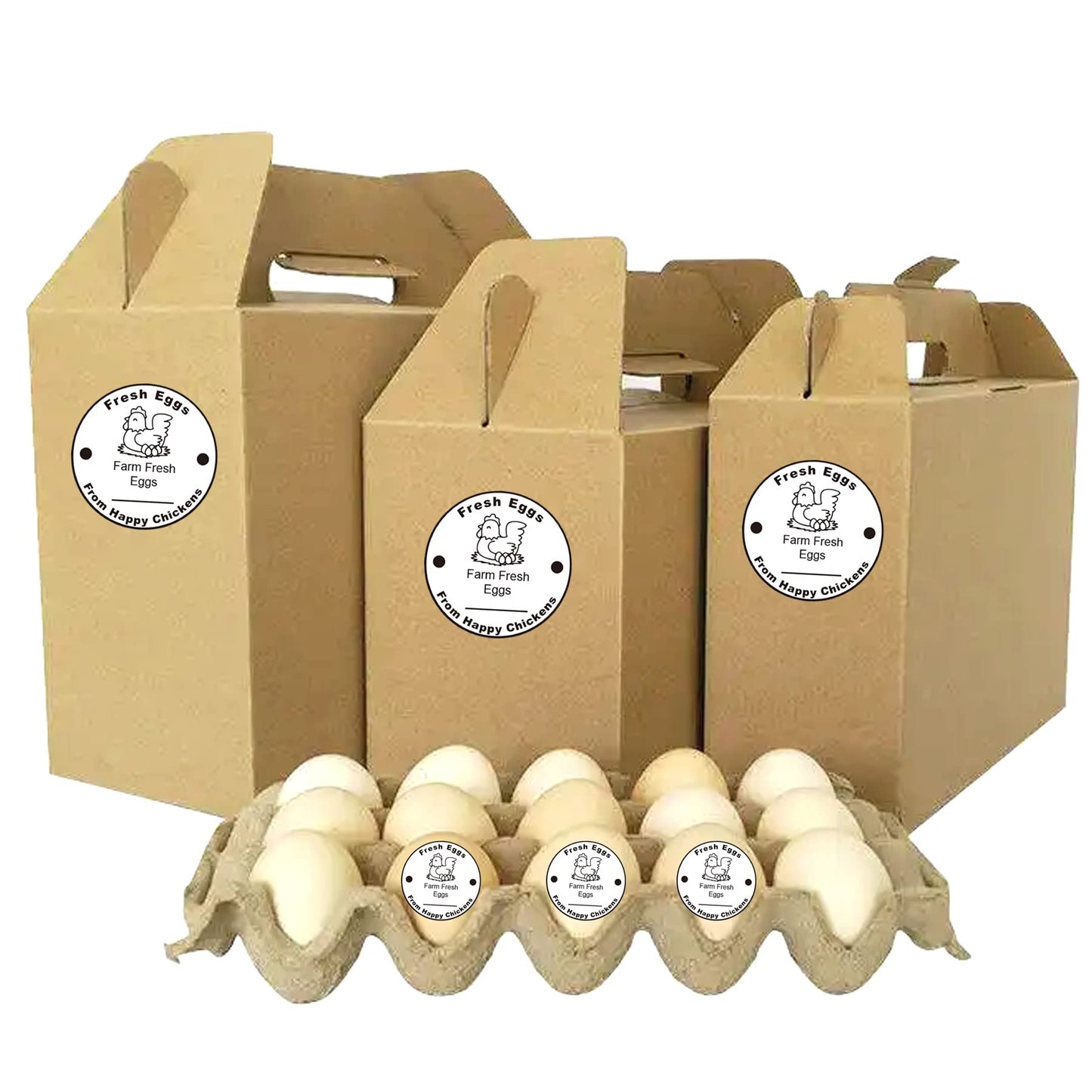 Farm Fresh Eggs Stickers 500 Pcs Farm Fresh Eggs Carton Labels Per Roll - 1.5 inch Fresh Eggs Farmer's Market Packaging Sticker Chicken Labels for Business Farms Freshs Produce Eggs Carton Labeling White 1.5In