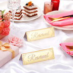 Juexica 6 Pieces Reserved Table Sign Wedding Gold Acrylic Reserved Table Tent Signs Guest Reservation Seat Sign for Restaurant Seating Wedding Office Meeting Party