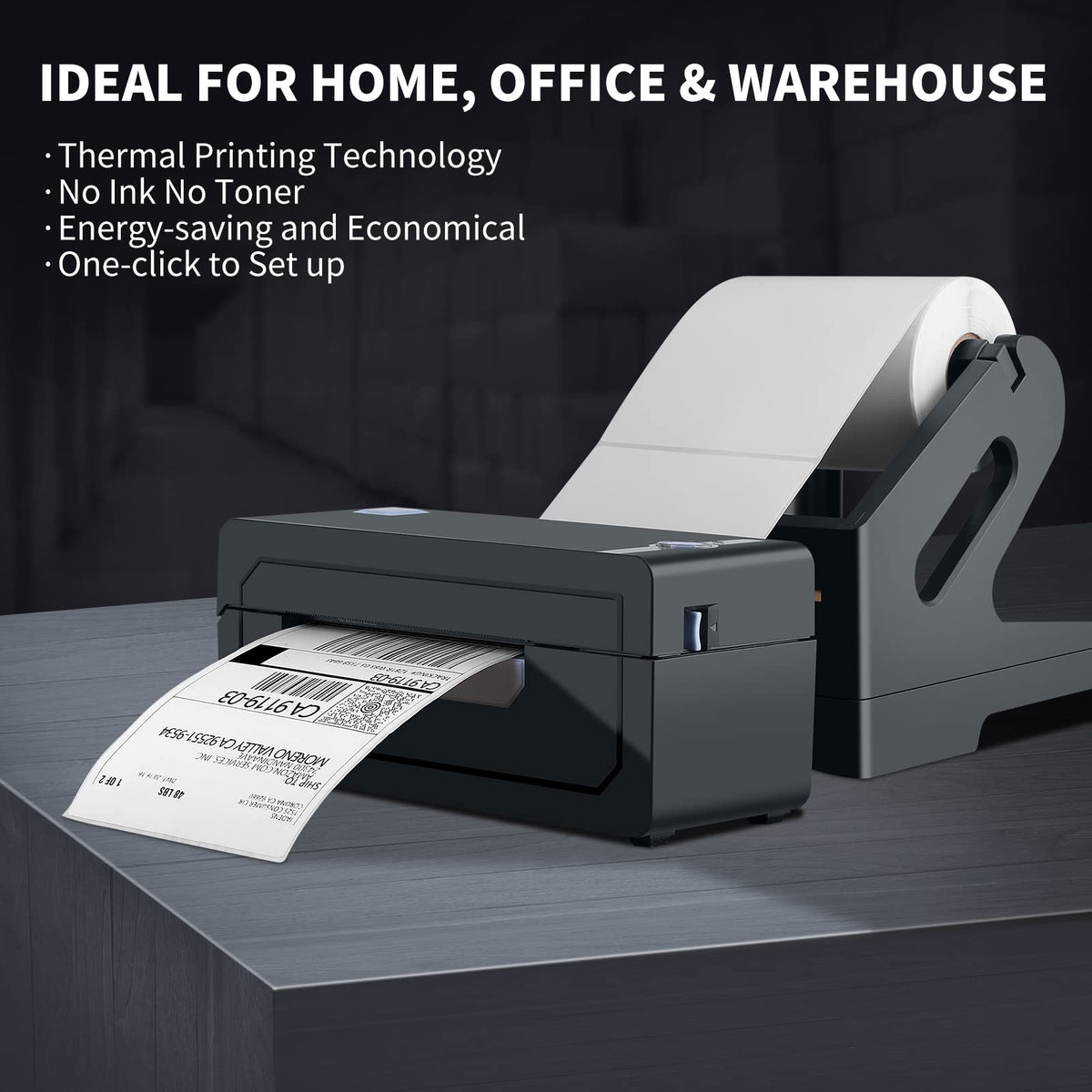 JADENS Bluetooth Thermal Shipping Label Printer, Wireless 4x6 Label Printer Blue